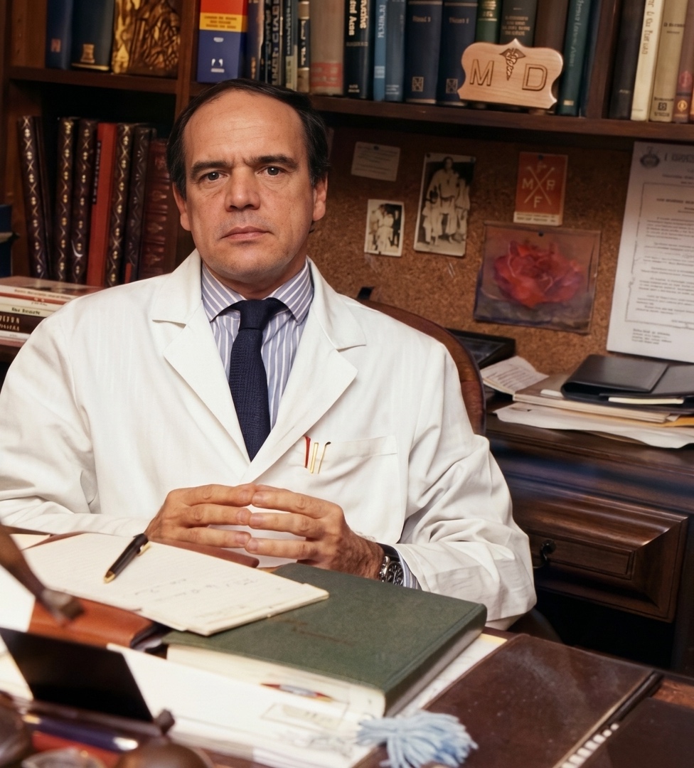 Dr. Pedro Valente em seu consultório