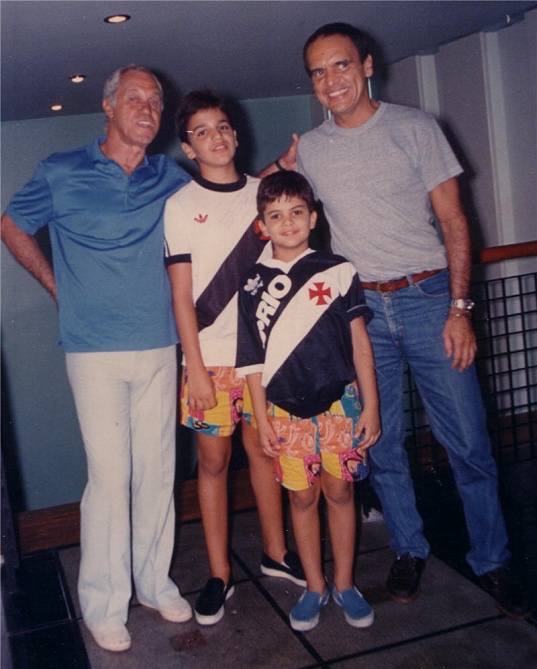 O grande Ademir Menezes e os filhos Pedrinho e Guilherme